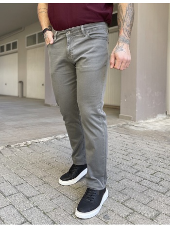 ανδρικό γκρι τζιν ελαστικό σε ίσια γραμμή με φερμουάρ