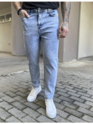 ανδρικό μπλε χλώριο loose τζιν ελαστικό πεντάτσεπο με φερμουάρ 8971