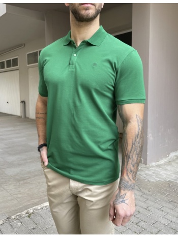 ανδρική πράσινη βαμβακερή κοντομάνικη μπλούζα polo t621p