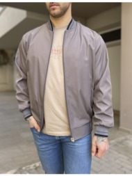 ανδρικό γκρι ελαφρύ bomber plus size d1900g