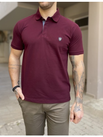 everbest ανδρική μπορντό πικέ polo μπλούζα plus size 252832b