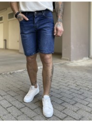 ανδρική μπλε σκούρο τζιν loose βερμούδα 40306