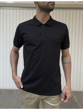 everbest ανδρική μαύρη πικέ polo μπλούζα plus size 252829
