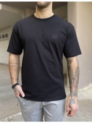ανδρικό βαμβακερό μαύρο oversized t-shirt με τύπωμα 17458