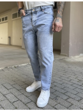 ανδρικό μπλε χλώριο loose τζιν ξεβαμμένο πεντάτσεπο με