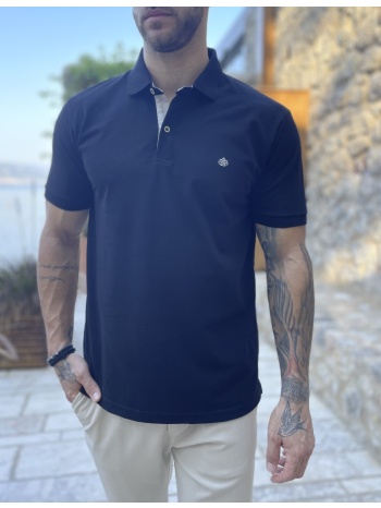 everbest ανδρική μαύρη πικέ polo μπλούζα plus size 252834