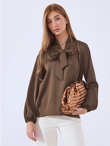 μπλούζα σατέν με δέσιμο wt8011.4863+2