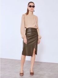 φούστα μίντι δερματίνης ...