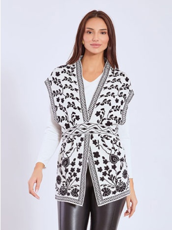 γιλέκο πλεκτό με ζώνη wt7583.5691+3