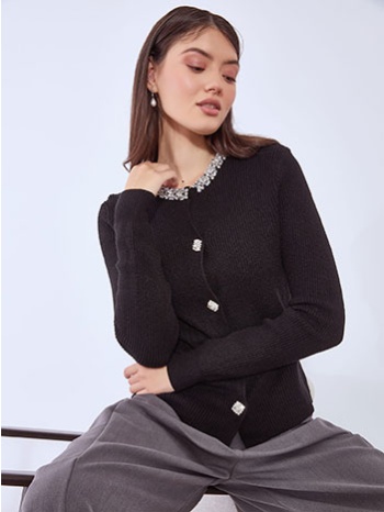 ζακέτα με πέτρες strass wt7642.5888+1