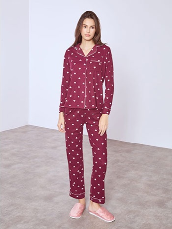 σετ πιτζάμας με καρδιές wt9858.0009+3