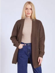 ζακέτα μακριά πλεκτή ριπ ...