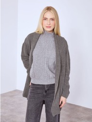 ζακέτα μακριά πλεκτή ριπ wt1010.5001+1