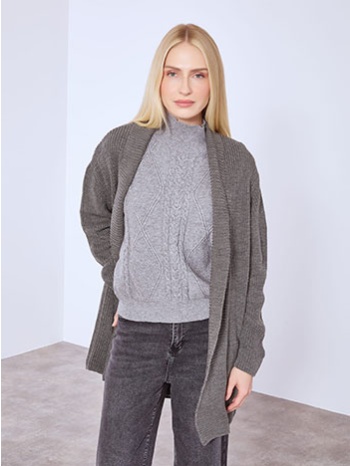 ζακέτα μακριά πλεκτή ριπ wt1010.5001+1 σε προσφορά