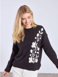 πουλόβερ με κεντητά λουλούδια wt1556.4095+1