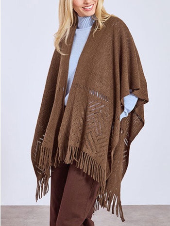 κάπα πλεκτή με κρόσια wt1018.9090+2 σε προσφορά