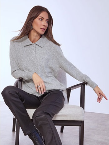 πουλόβερ με γιακά και κουμπιά wt1738.4090+2 σε προσφορά