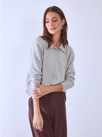 πουλόβερ με γιακά και κουμπιά wt1738.4090+3 σε προσφορά