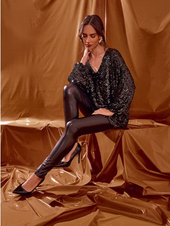 μπλούζα oversized με παγιέτες wt7584.4592+1