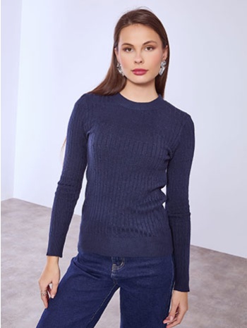 πουλόβερ με ανάγλυφο ύφασμα wt1430.4104+6