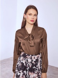 μπλούζα σατέν με δέσιμο ...