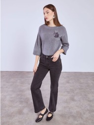 τζιν wide leg μονόχρωμο ...