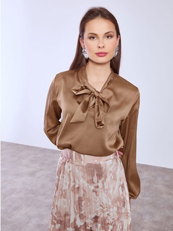 μπλούζα σατέν με δέσιμο sq8011.4863+7 σε προσφορά