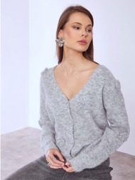 ζακέτα με ανάγλυφα λουλούδια sq1515.5458+1