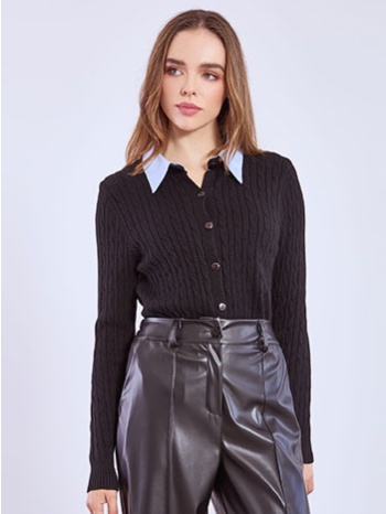 ζακέτα πλεκτή με γιακά πουκαμίσου sq1556.5009+1 σε προσφορά