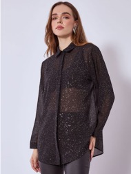 πουκάμισο ημιδιάφανο με glitter sq9420.3748+2