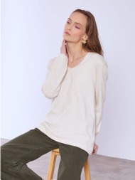 πουλόβερ με αφινίριστες λεπτομέρειες sq1042.4320+6