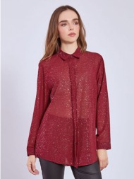 πουκάμισο ημιδιάφανο με glitter sq9420.3748+3
