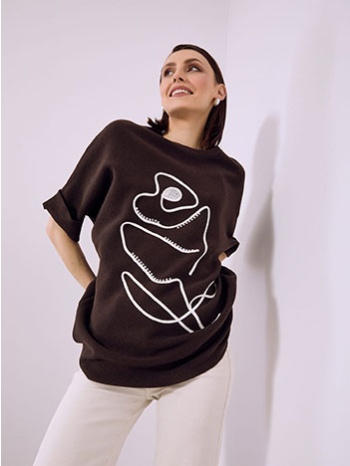 πουλόβερ κοντομάνικο με παγιέτες sq7642.4292+4 σε προσφορά