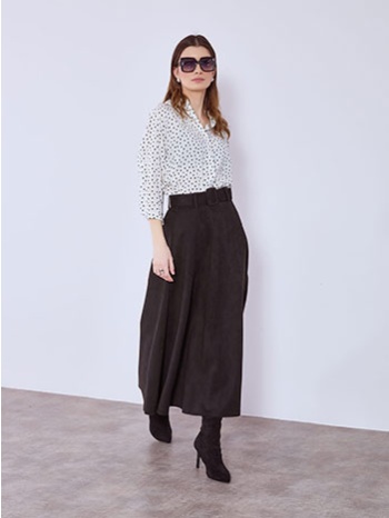 φούστα μίντι με όψη σουέντ sq9420.2535+1 σε προσφορά