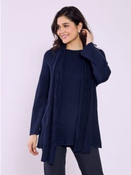 πουλόβερ με αποσπώμενο κασκόλ sq7568.4123+6