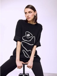 πουλόβερ κοντομάνικο με παγιέτες sq7642.4292+1