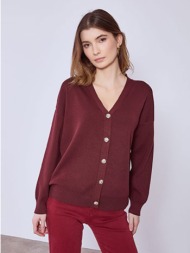 ζακέτα πλεκτή με ανάγλυφα κουμπιά sq7642.5218+5