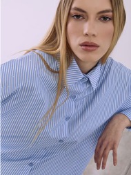 πουκάμισο ριγέ ασύμμετρο με strass sq7591.3025+2