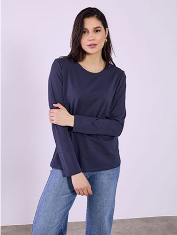 μπλούζα μονόχρωμη με βαμβάκι sq7616.4216+9