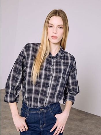 πουκάμισο καρό ασύμμετρο sq9844.3044+2 σε προσφορά