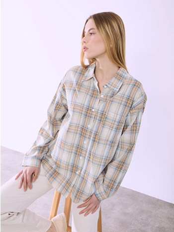 πουκάμισο καρό ασύμμετρο sq9844.3045+2 σε προσφορά