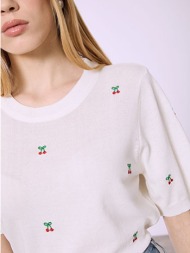 μπλούζα πλεκτή με κεράσια sq7590.4691+2