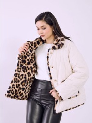 μπουφάν με λεοπάρ γούνα διπλής όψης sq1795.6028+3