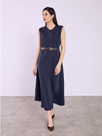 φόρεμα μίντι αμάνικο με βισκόζη sq9844.8602+4