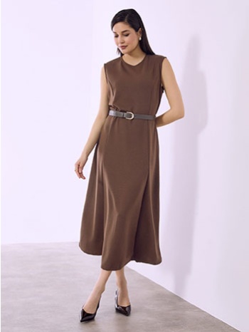 φόρεμα μίντι αμάνικο με βισκόζη sq9844.8602+2