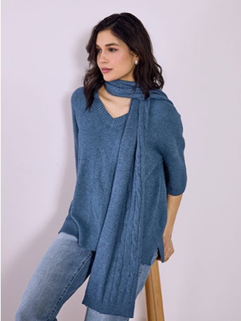 πουλόβερ με αποσπώμενο κασκόλ sq7568.4029+5 σε προσφορά