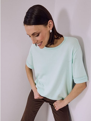 μπλούζα κοντομάνικη με βισκόζη sq7642.4185+2 σε προσφορά