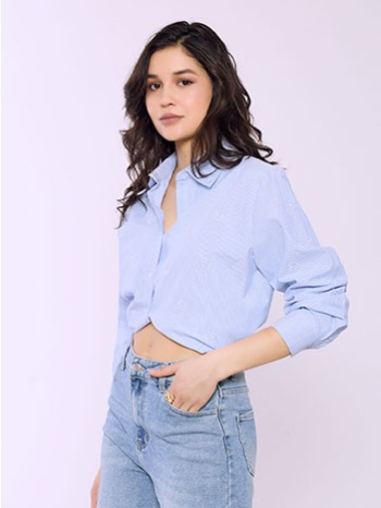 πουκάμισο ριγέ με κεντητές καρδιές sq7633.3093+1 σε προσφορά