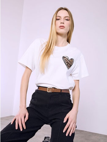 t-shirt με λεοπάρ καρδιά sq7591.4357+1