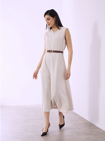 φόρεμα μίντι αμάνικο με βισκόζη sq9844.8602+3